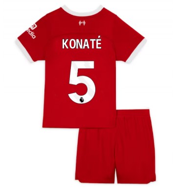 Liverpool Ibrahima Konate #5 Primera Equipación Niños 2023-24 Manga Corta (+ Pantalones cortos)